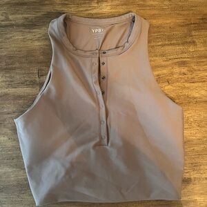 YPB Brown Buttoned Bra Tank
